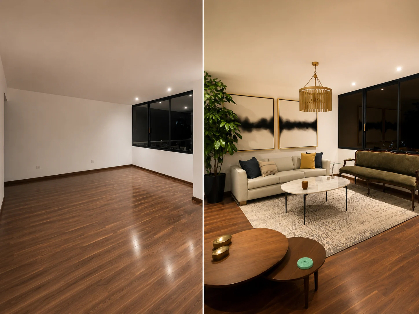 Proyecto residencial antes y después por AL Diseño de Interiores